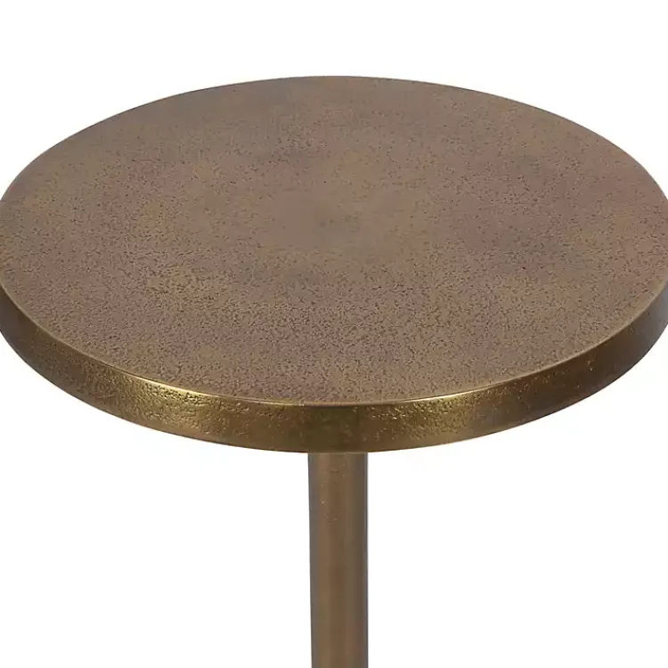 Accent & End Tables-Kirklands Home Metal Cylinder Base Cocktail Table Gold