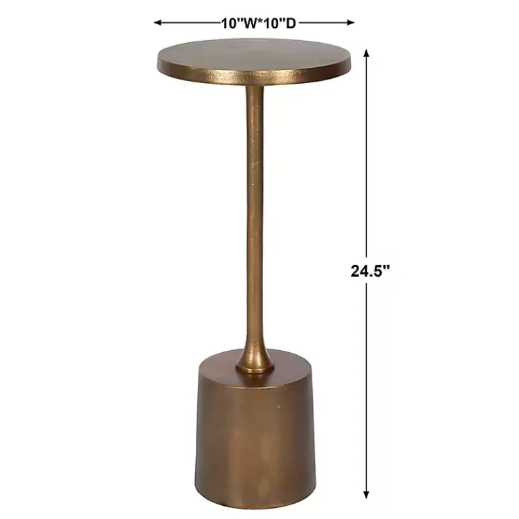 Accent & End Tables-Kirklands Home Metal Cylinder Base Cocktail Table Gold