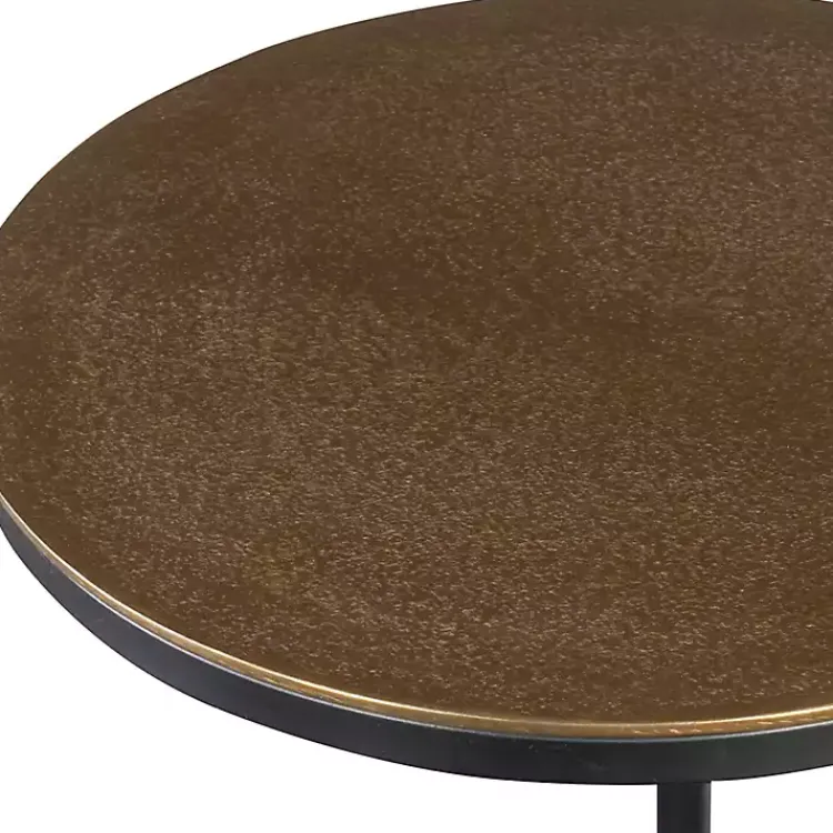 Accent & End Tables-Kirklands Home Round Black and Gold Metal C-Table