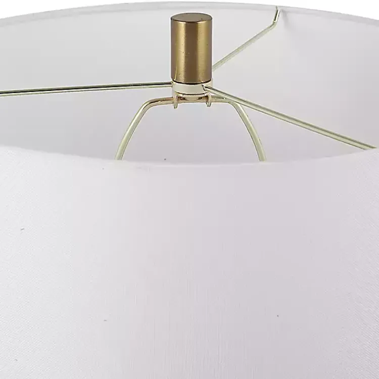 Table Lamps-Kirklands Home Black Ceramic Ribbed Table Lamp White