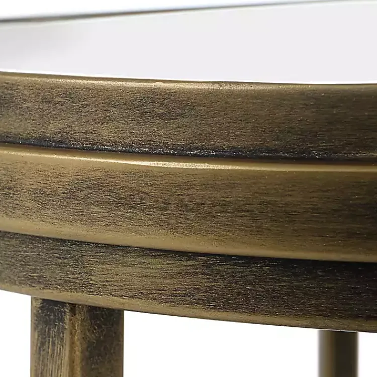 Accent & End Tables-Kirklands Home Metal Mirror Top 2-pc. Nesting Side Table Set Gold