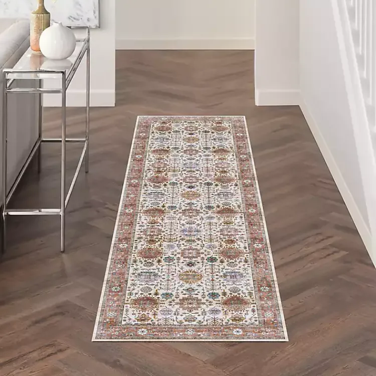 Area Rugs-Kirklands Home Fiona Vintage Bordered Runner, 2x7