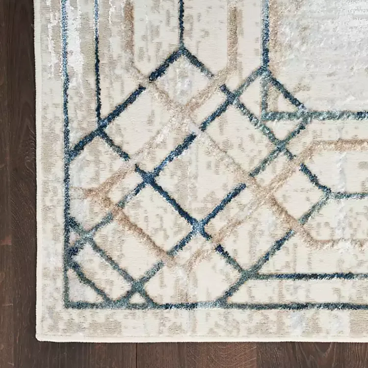 Area Rugs-Kirklands Home Art Deco Bordered Area Rug, 7x9 Ivory