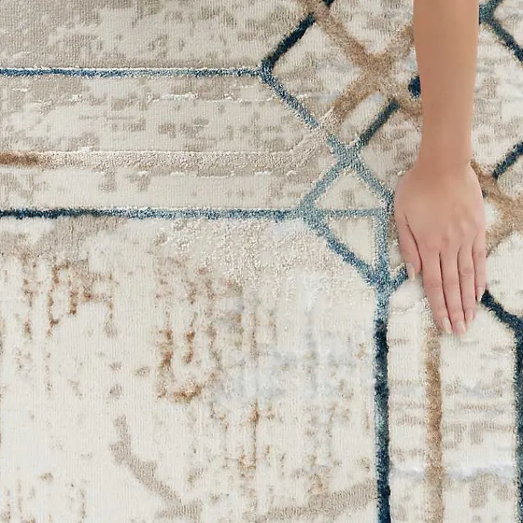 Area Rugs-Kirklands Home Art Deco Bordered Area Rug, 7x9 Ivory