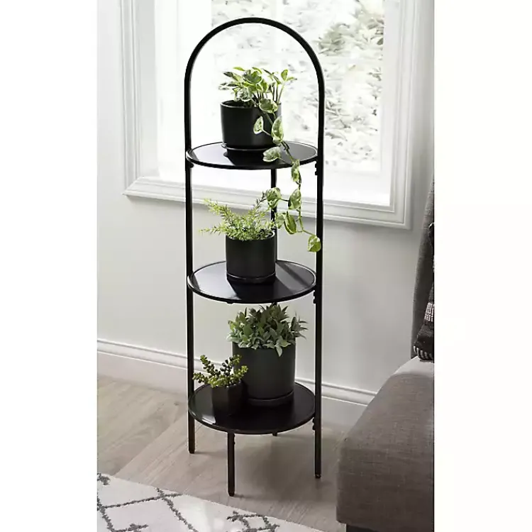 Planters-Kirklands Home Arched 3-Tier Plant Stand Black