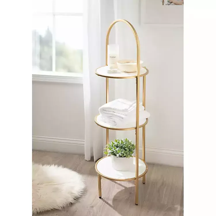 Planters-Kirklands Home Gold Arched 3-Tier Plant Stand