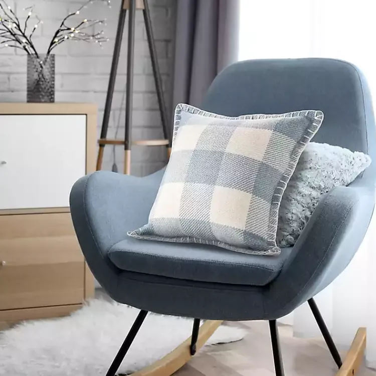 Outdoor Cushions & Pillows-Kirklands Home Blue Buffalo Check Stitched Outdoor Throw Pillow