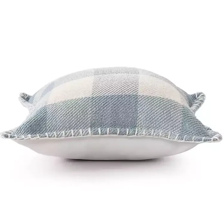 Outdoor Cushions & Pillows-Kirklands Home Blue Buffalo Check Stitched Outdoor Throw Pillow