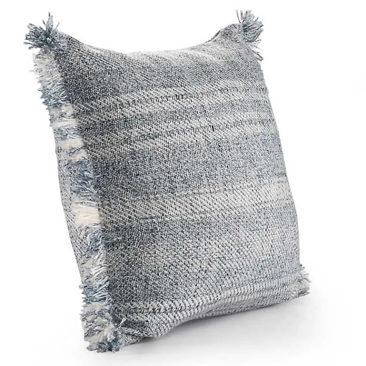 Outdoor Cushions & Pillows-Kirklands Home Denim Contemporary Stripe Outdoor Throw Pillow