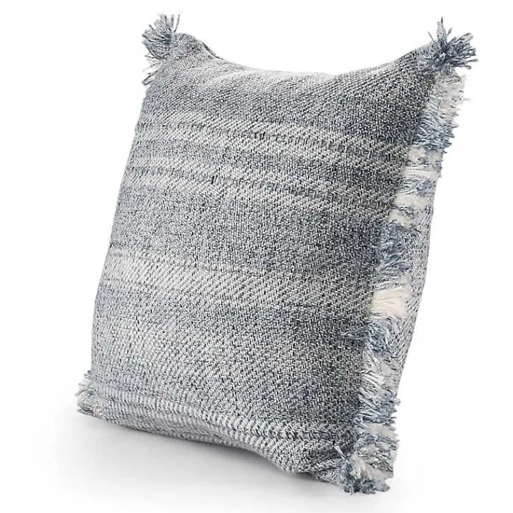 Outdoor Cushions & Pillows-Kirklands Home Denim Contemporary Stripe Outdoor Throw Pillow