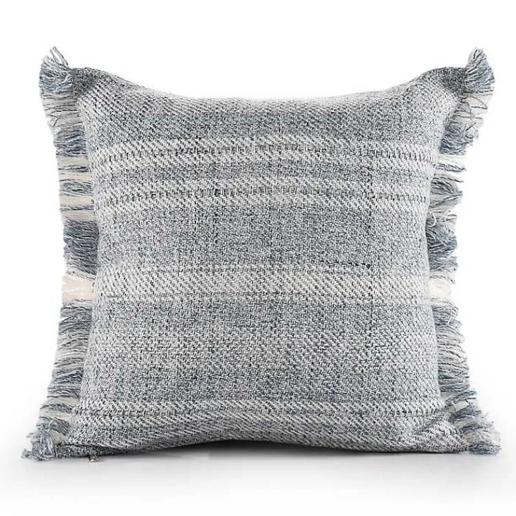 Outdoor Cushions & Pillows-Kirklands Home Denim Contemporary Stripe Outdoor Throw Pillow