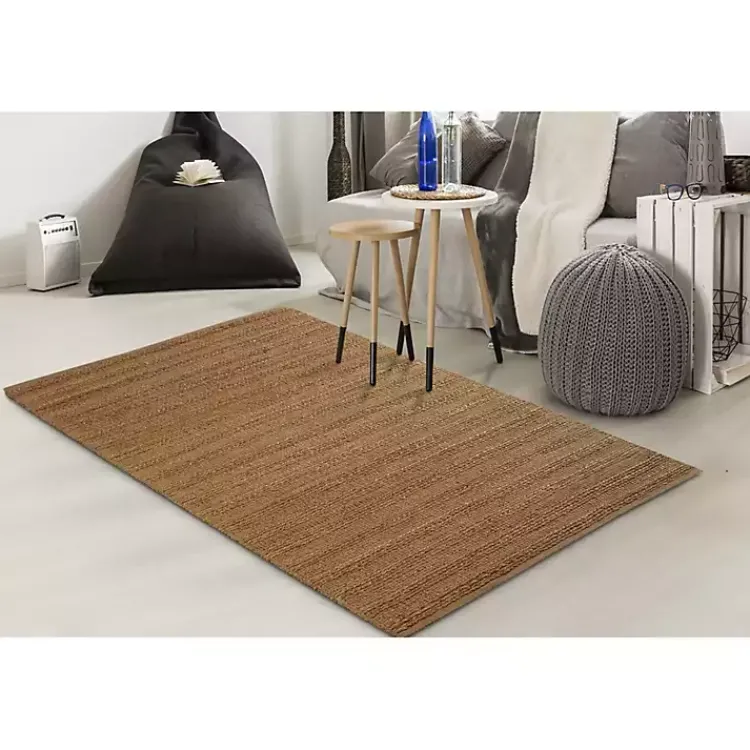 Area Rugs-Kirklands Home Natural Braided Jute Area Rug, 5x7 Brown