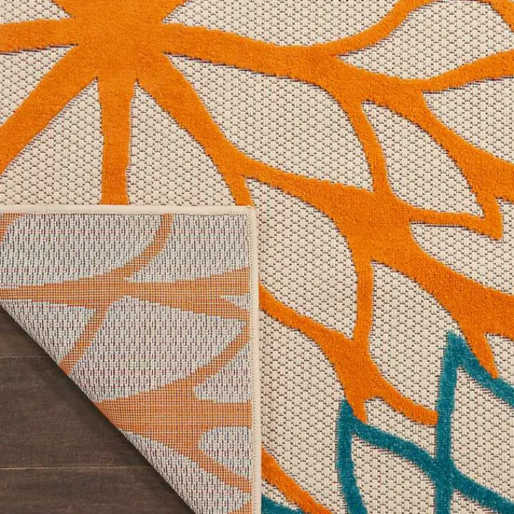 Outdoor Rugs-Kirklands Home Bright Red Floral Burst Outdoor Area Rug, 6x9