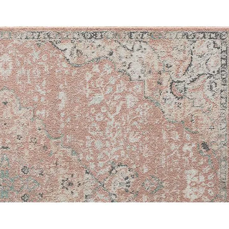 Area Rugs-Kirklands Home Pink Rose Medallion Area Rug, 5x7