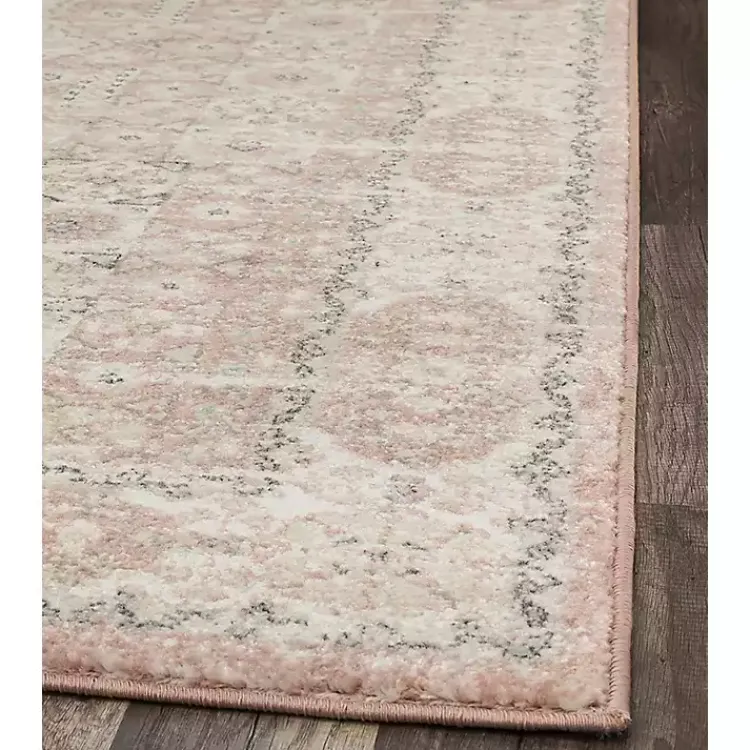 Area Rugs-Kirklands Home Pink Peony Medallion Area Rug, 5x7
