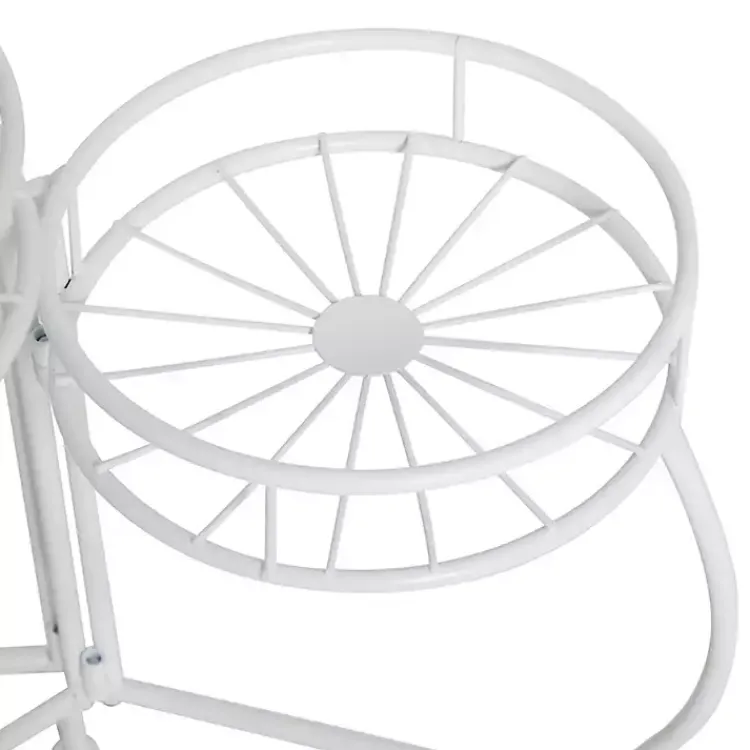 Planters-Kirklands Home Metal Starburst 3-Tier Plant Stand White