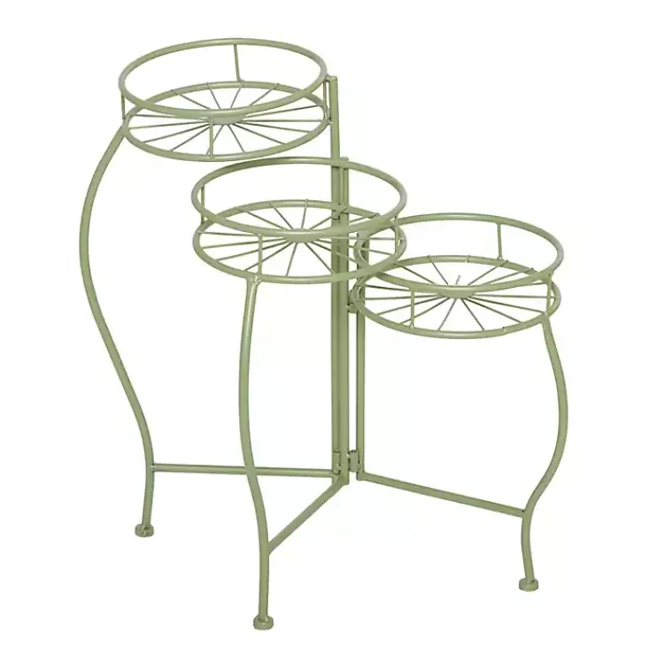 Planters-Kirklands Home Metal Starburst 3-Tier Plant Stand Green