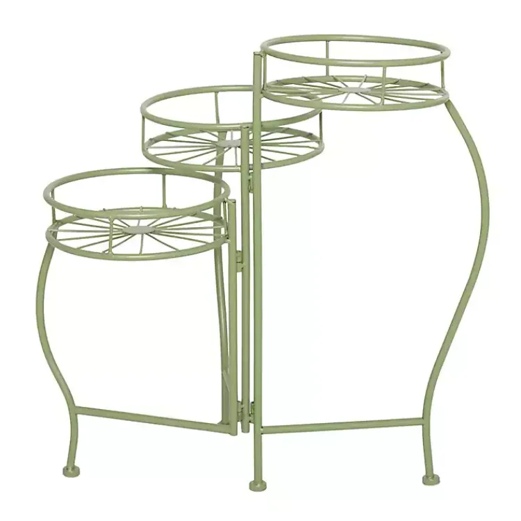 Planters-Kirklands Home Metal Starburst 3-Tier Plant Stand Green