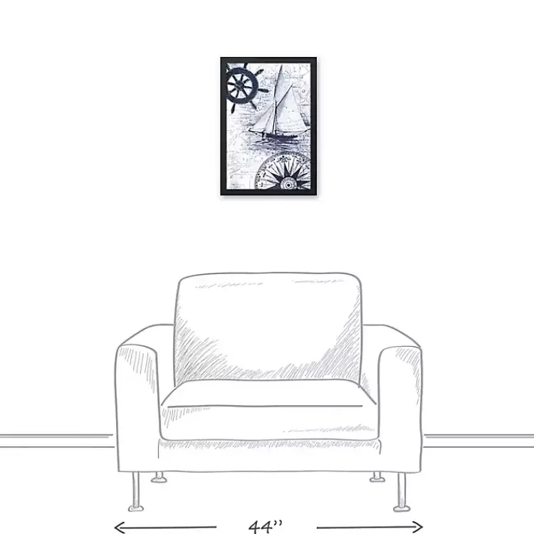 Canvas Art-Kirklands Home Navy Nautical Framed Canvas Art Print