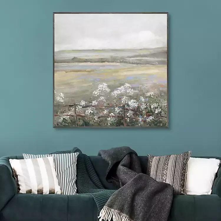 Canvas Art-Kirklands Home Soft Summer Meadow II Framed Canvas Art Print Gray