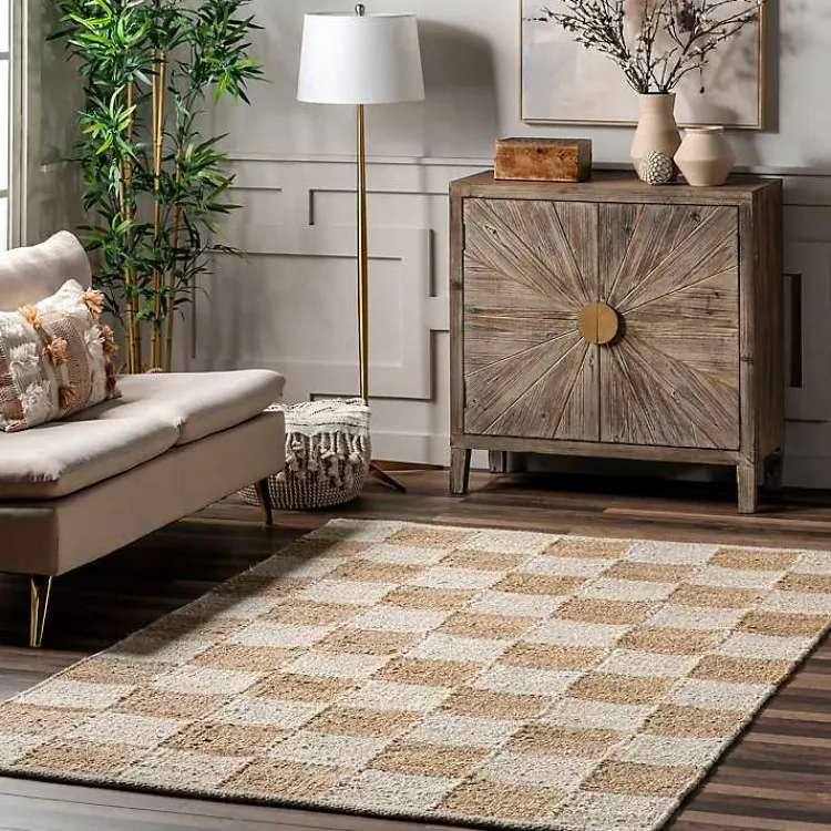 Area Rugs-Kirklands Home Checkered Jute Area Rug, 8x10