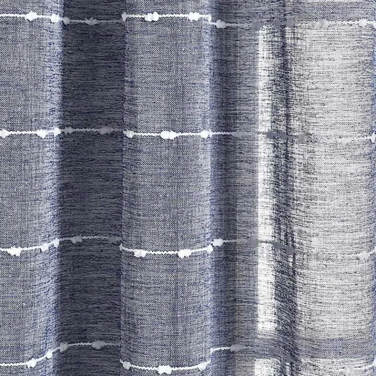 Curtains & Drapes-Kirklands Home Sheer Navy Striped Curtain Panel Set, 95 in. Blue