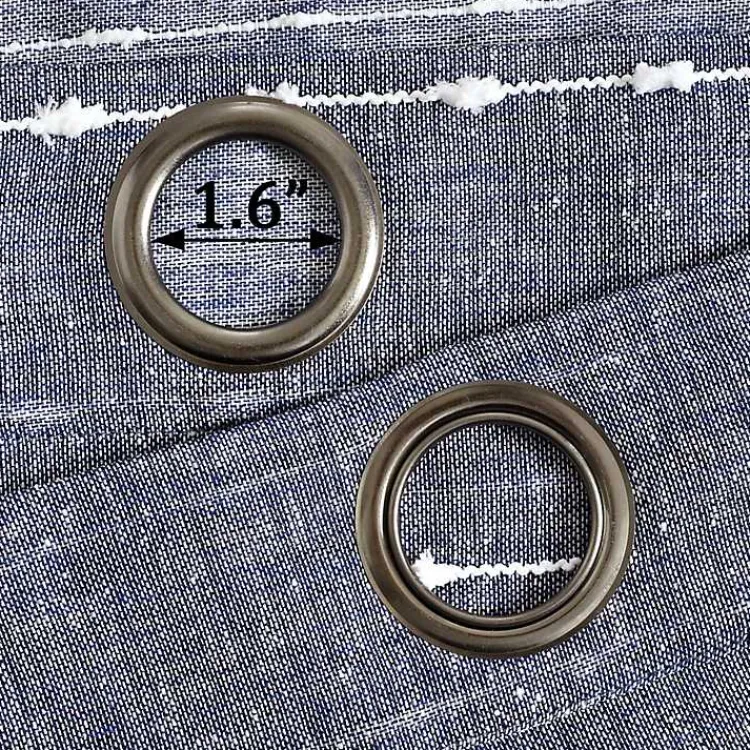 Curtains & Drapes-Kirklands Home Sheer Navy Striped Curtain Panel Set, 95 in. Blue