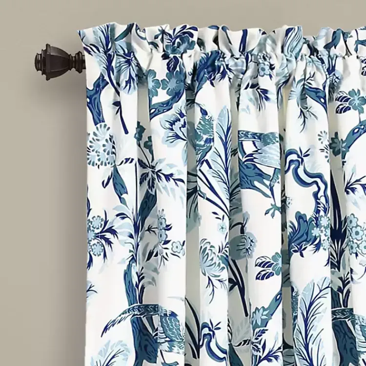 Curtains & Drapes-Kirklands Home Blue and White Dolores Curtain Panel Set, 95 in.
