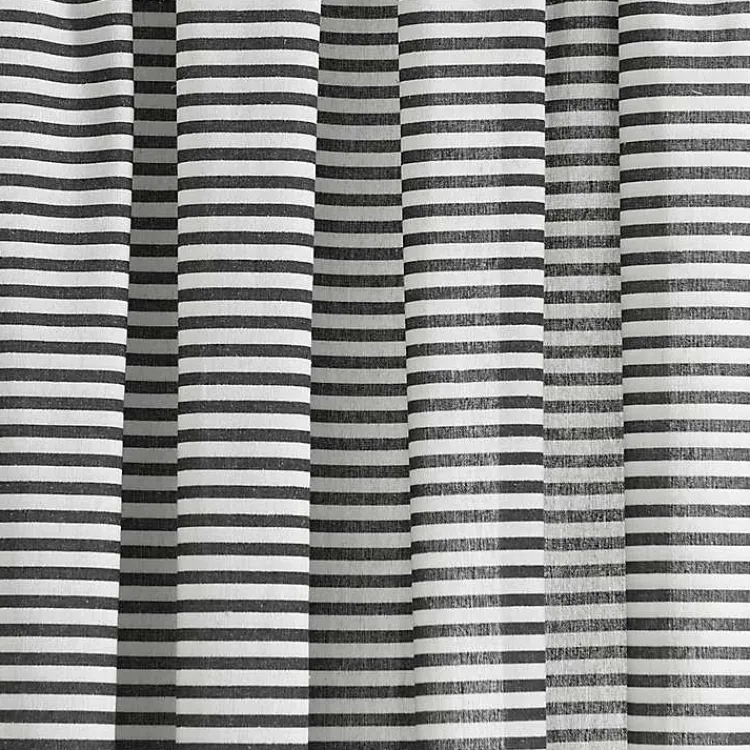 Curtains & Drapes-Kirklands Home Black Striped Tassel Curtain Panel Set, 84 in.