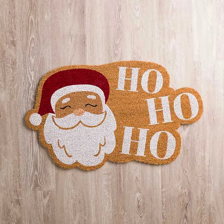 Doormats-Kirklands Home Jolly Santa Claus Ho Ho Ho Coir Doormat