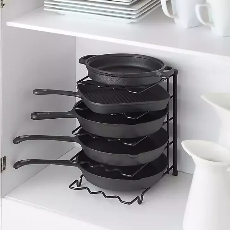Kitchen Storage-Kirklands Home Metal Cookware Rack Black