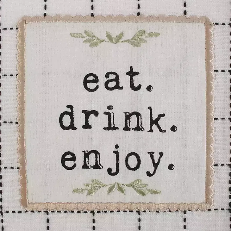 Kitchen Accessories-Kirklands Home Black Plaid Eat Drink Enjoy 4-pc. Dish Towel Set