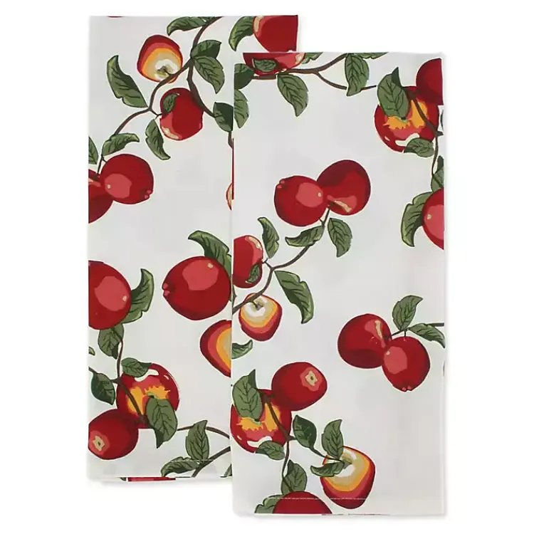 Kitchen Accessories-Kirklands Home Red Apples 4-pc. Kitchen Towel and Pot Holder Set