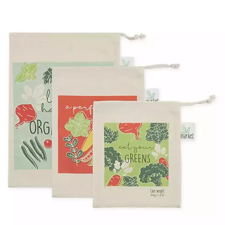 Kitchen Accessories-Kirklands Home Market Veggies Produce Bags, Set of 3