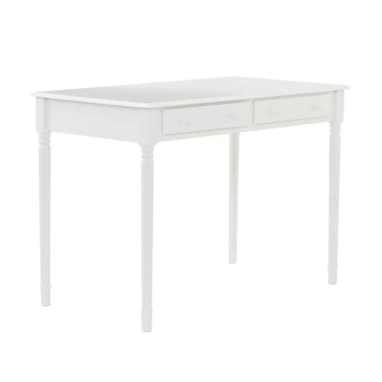 Office Furniture-Kirklands Home Classic 2-Drawer Wood Desk White