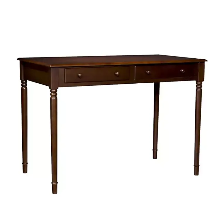 Office Furniture-Kirklands Home Espresso Classic 2-Drawer Wood Desk Brown