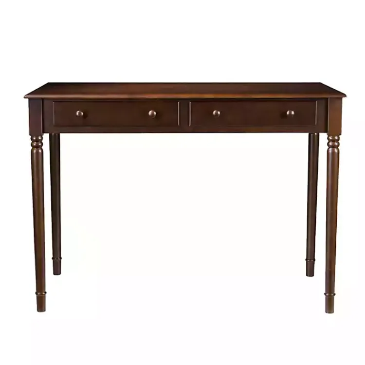 Office Furniture-Kirklands Home Espresso Classic 2-Drawer Wood Desk Brown