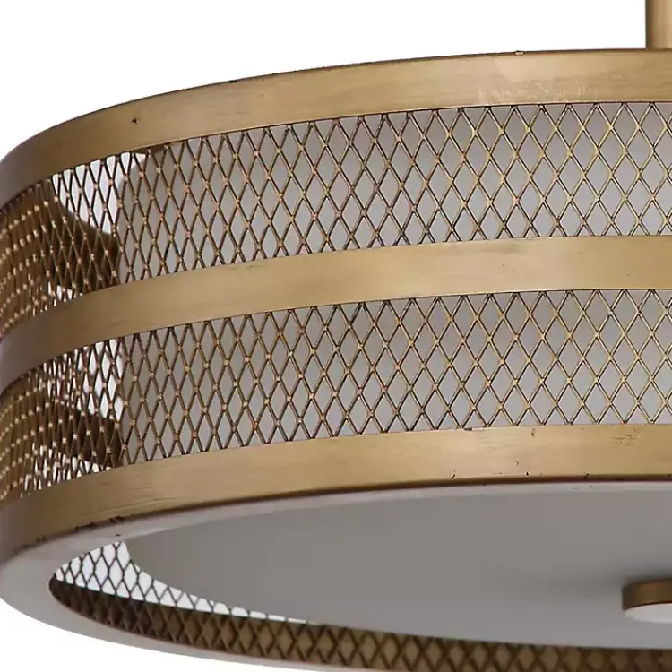 Flush Mount Lighting-Kirklands Home Metal Mesh Flush Mount Light Gold