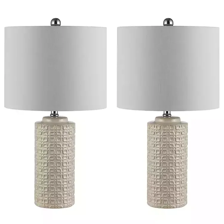 Table Lamps-Kirklands Home Ceramic Motif Table Lamps, Set of 2 Ivory