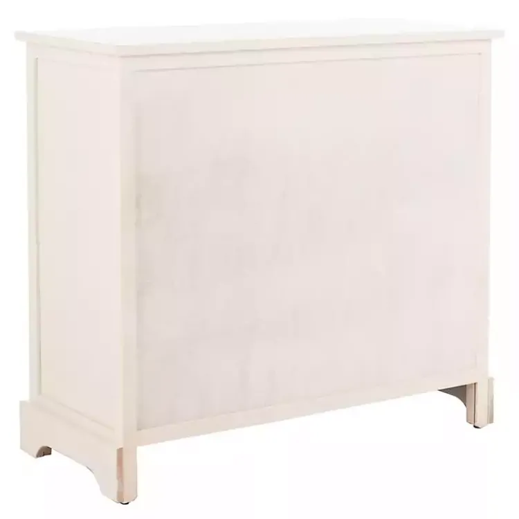 Cabinets & Sideboards-Kirklands Home Wood Woven Baskets Cabinet White