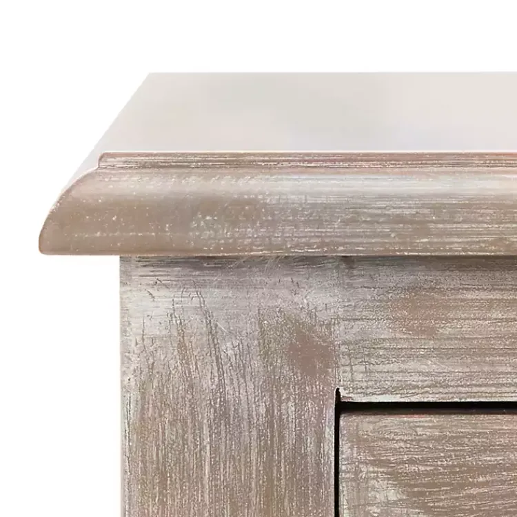 Accent & End Tables-Kirklands Home Wood Side Table with Baskets Gray