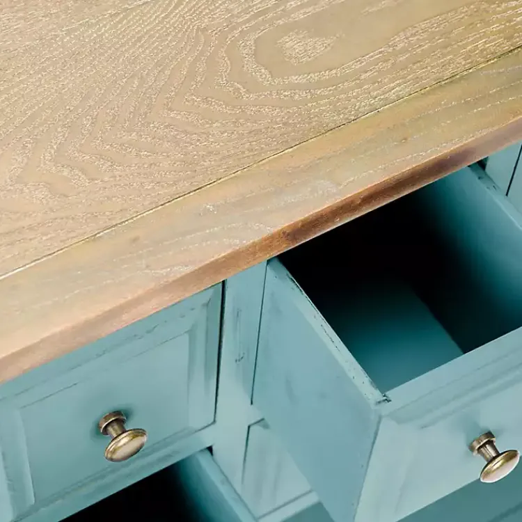 Console Tables-Kirklands Home Wood 2-Door Storage Console Table Blue