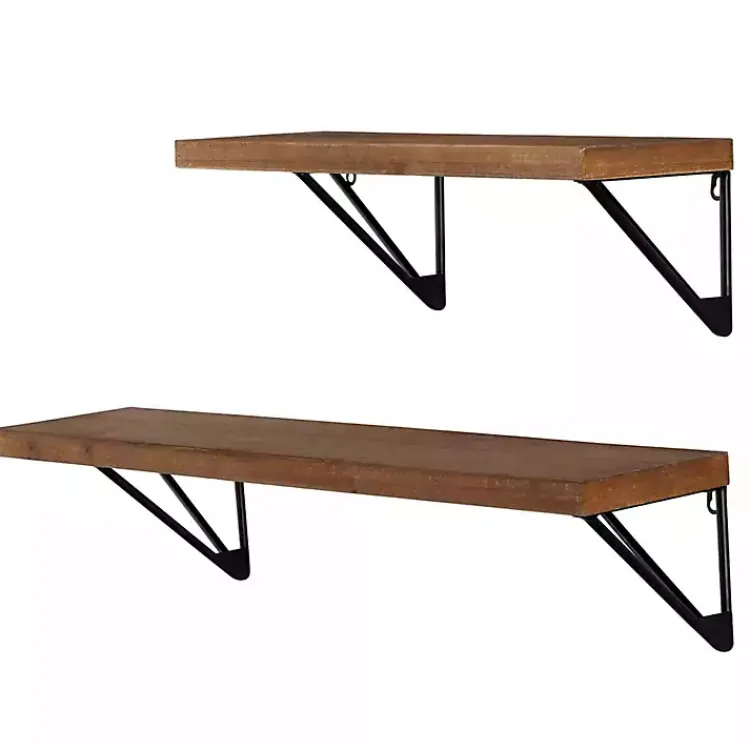 Shelves-Kirklands Home Classic Brown Wood Wall Shelves, Set of 2