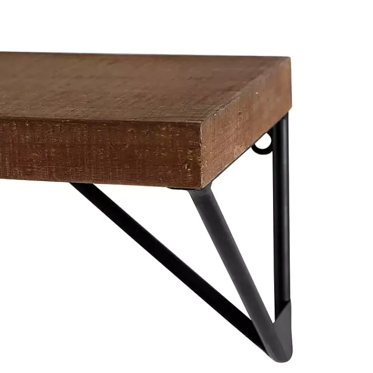 Shelves-Kirklands Home Classic Brown Wood Wall Shelves, Set of 2