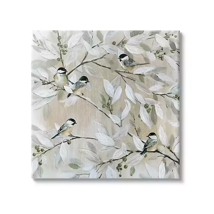 Canvas Art-Kirklands Home Chickadee Birds on Branch Canvas Art Print, 36x36