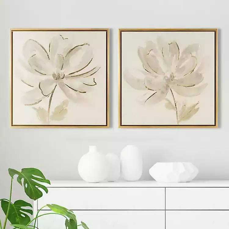 Canvas Art-Kirklands Home Morning Cheer Framed Canvas Art Prints, Set of 2 Tan