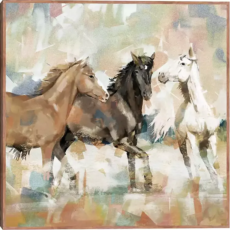 Canvas Art-Kirklands Home Horse Country Framed Canvas Art Print Brown