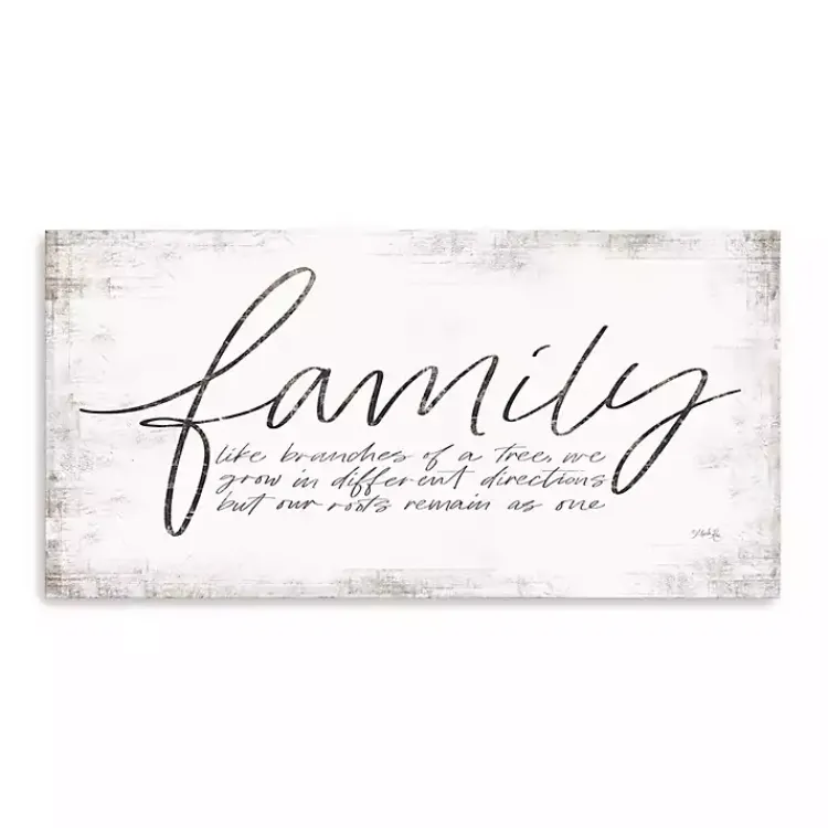 Wall Quotes & Signs-Kirklands Home Family Branches Canvas Art Print, 40x20 in. White