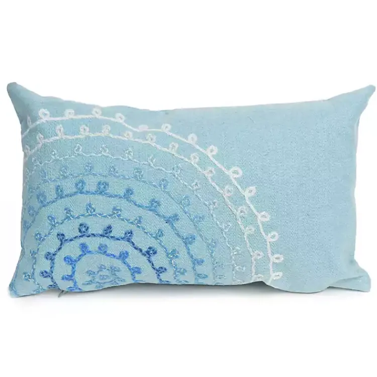 Outdoor Cushions & Pillows-Kirklands Home Lamontage Swirl Outdoor Lumbar Pillow Blue