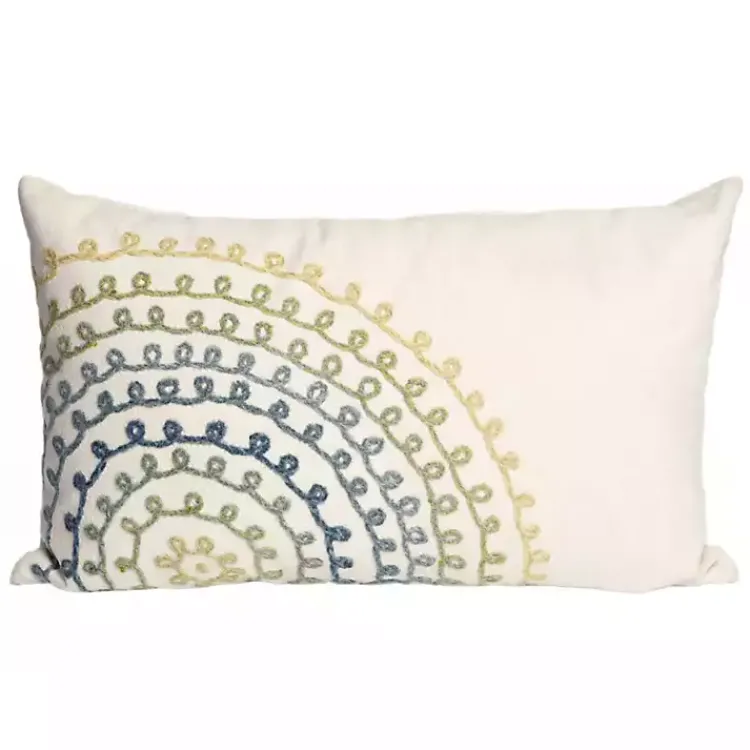 Outdoor Cushions & Pillows-Kirklands Home Earthy Lamontage Swirl Outdoor Lumbar Pillow Ivory